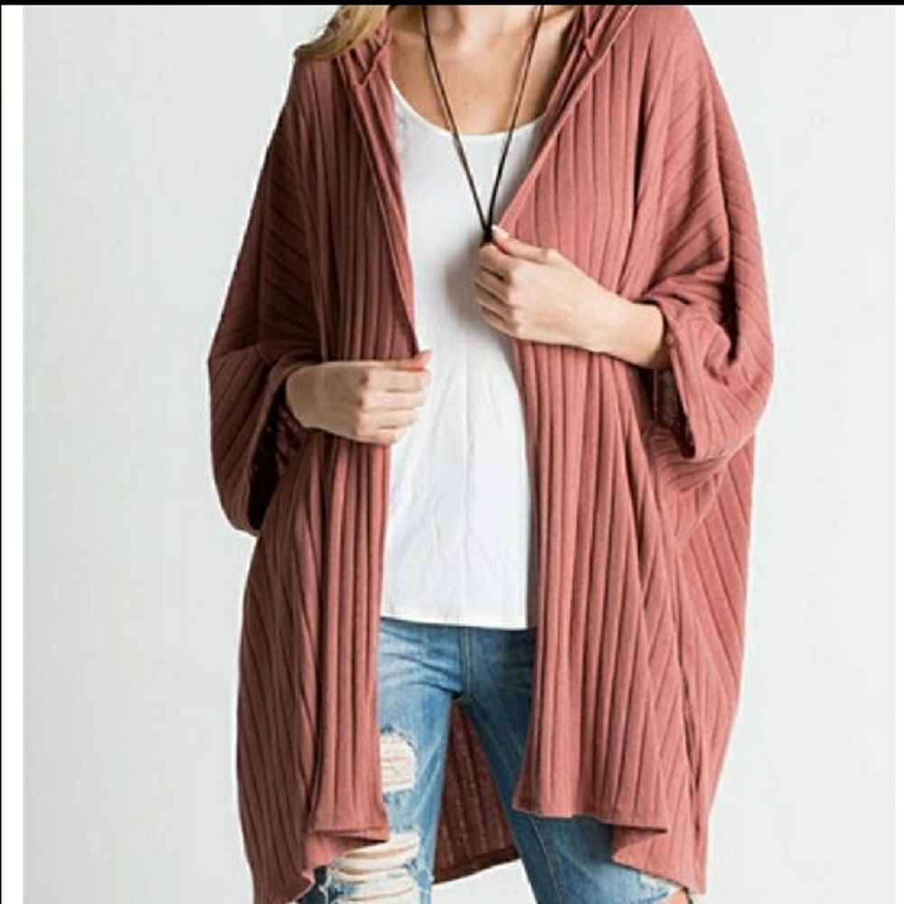 Dusty rose dolman cardi